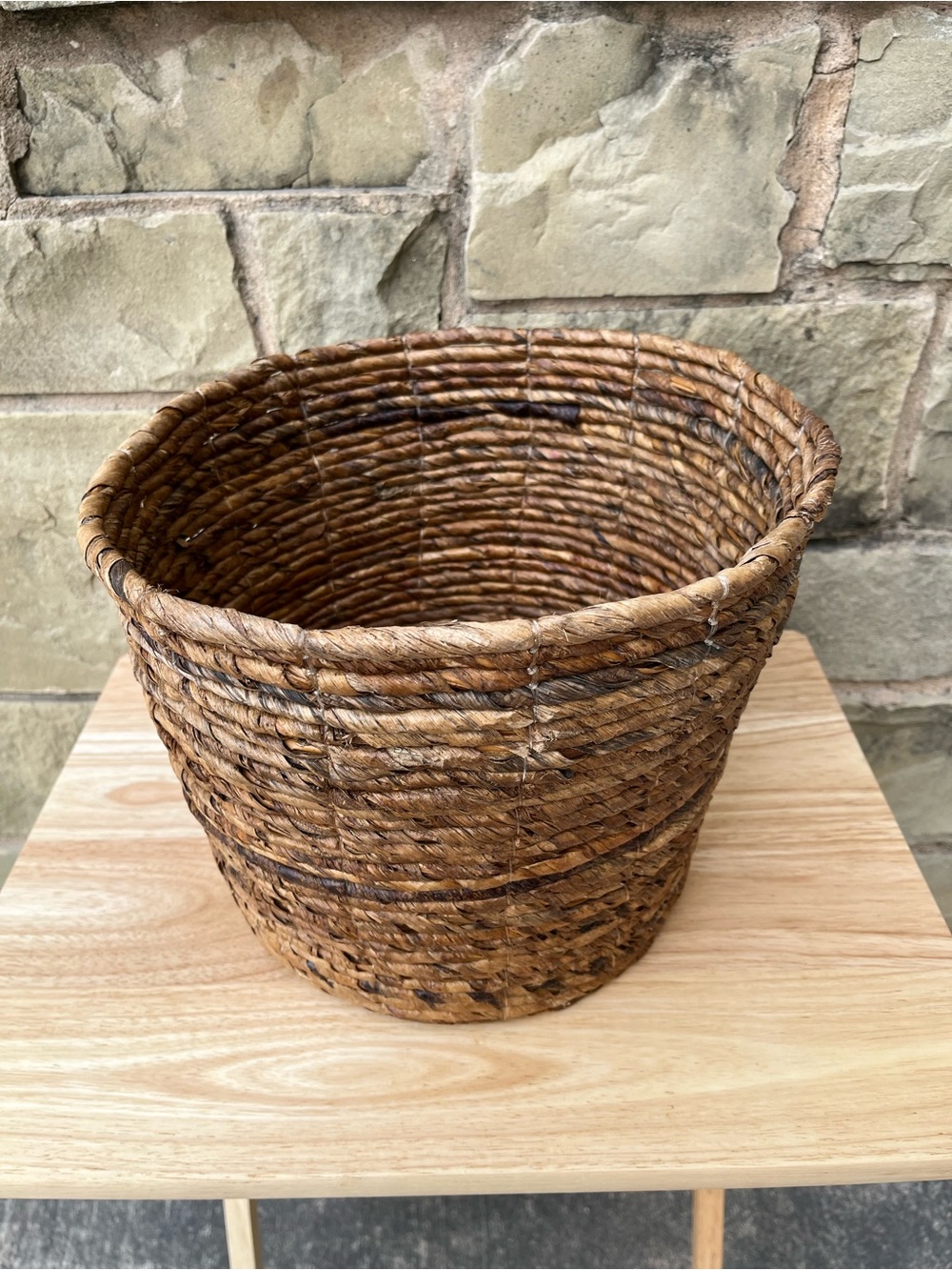 Handwoven Natural Brown Wicker Basket - Home Accents